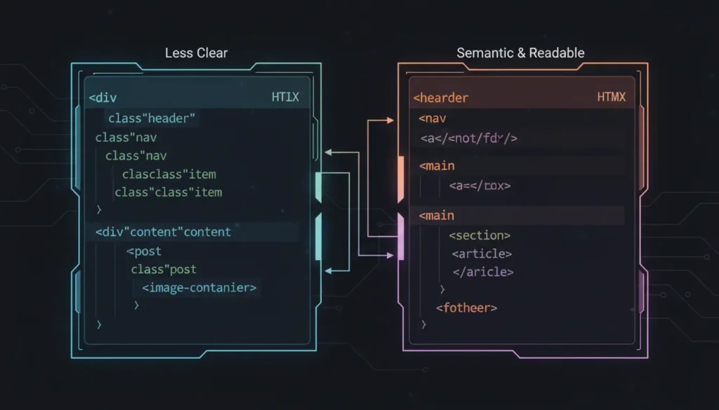 html-semantico-estructura-web Comparación entre HTML genérico y HTML semántico