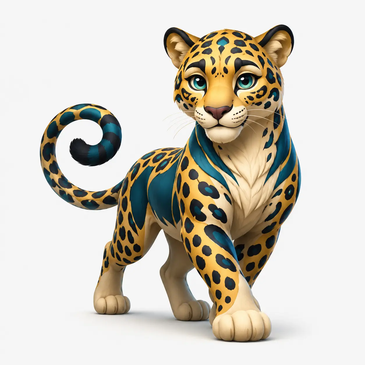 Jaguar dorado como mascota digital original para branding y campañas visuales